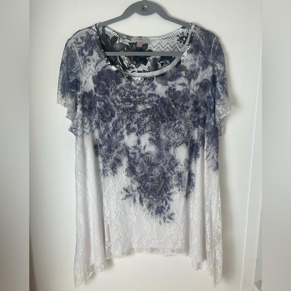Women’s Plus Size Floral Lace Sheer Y2K Blouse Top Fairy Artsy Whimsy Goth
